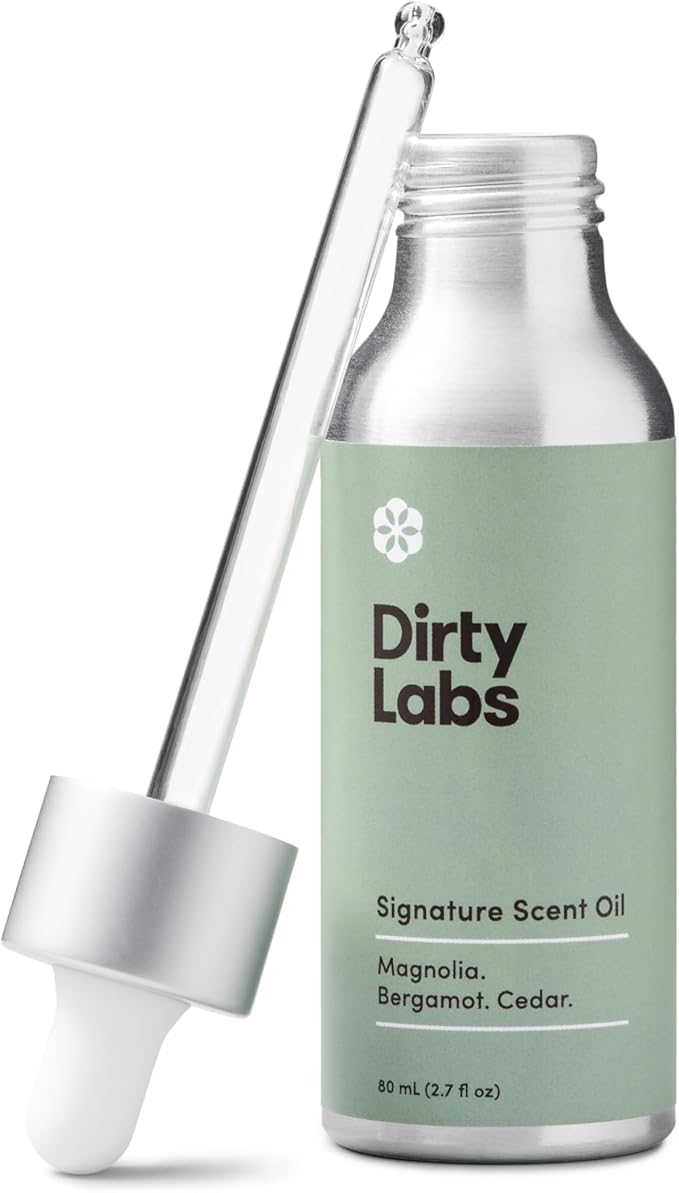 Dirty Labs | Signature Scent | Laundry Fragrance Oil and Glass Dropper | 80mL (2.7 fl oz) | Magnolia Bergamot and Cedar Blend | Laundry Scent Booster | Pairs with Dryer Balls | Hypoallergenic