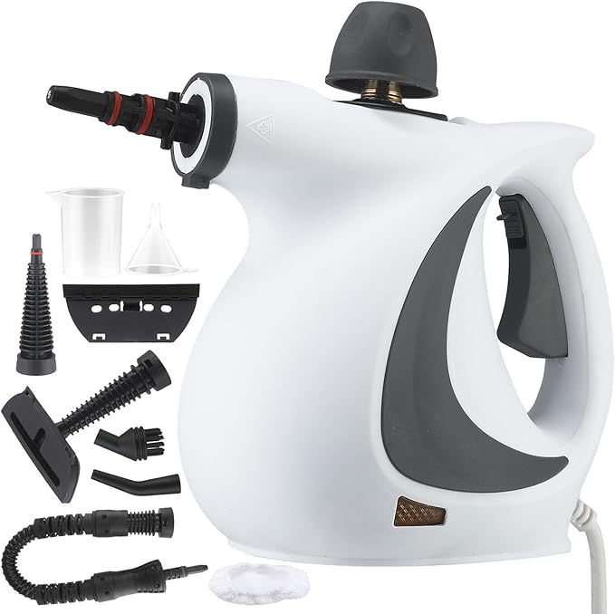 Handheld steam cleaner handheld steamer -135 ° C high temperature and high pressure 9-piece set of accessories suitable for whole house/kitchen/car/clothing sterilization and cleaning