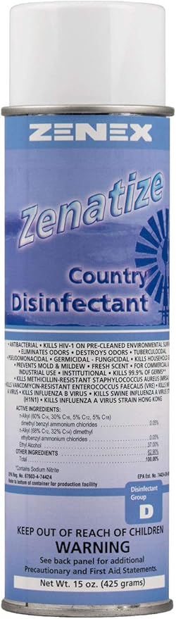 Zenex Zenatize Contry Disinfectant Deodorant - 12 Cans (Case) by ZENEX International | Not for sale in California