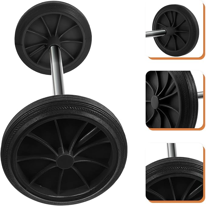 Operitacx Small Trash Can Replacement Wheel Garbage Bin Wheel Wastebasket Pulley Wheel Replacement Parts for Garden Street Patio Trash Can (Wheel Diameter 7 inches)