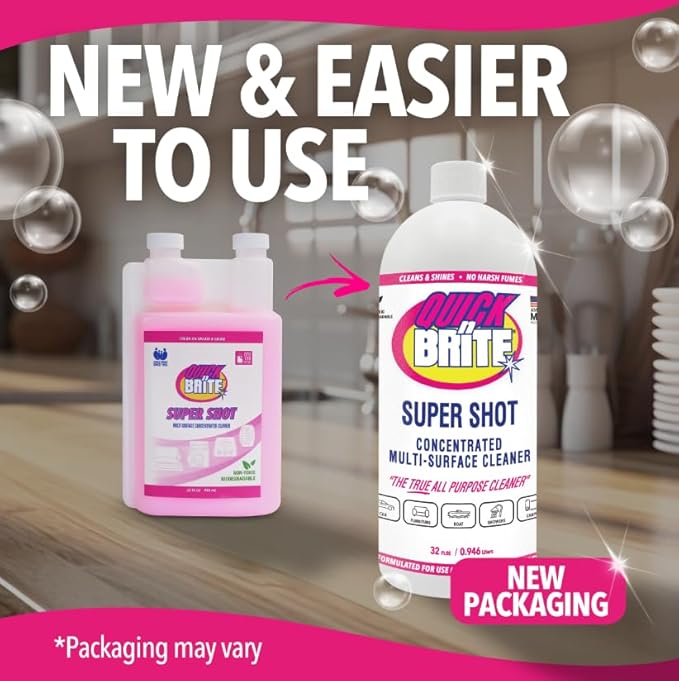 Quick 'n Brite Super Shot Liquid Cleaner True All Purpose Cleaner Concentrated 32 oz