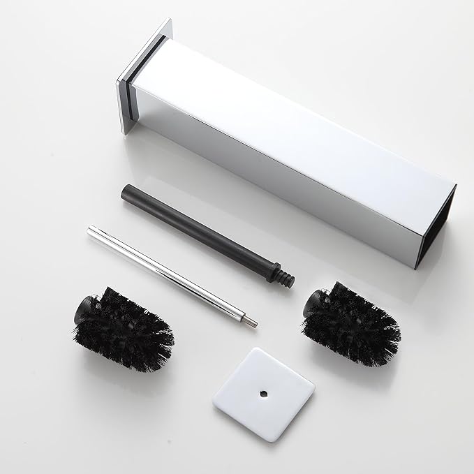 Chrome Toilet Brush and HolderToilet Bowl Brush with Extra Long Handle