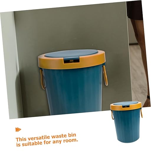 Large Capacity Reusable Trash Can with Lid PP Wastebasket for Kitchen Bathroom Office Bedroom Sturdy Structure Easy to Use Garbage Bucket for Household and Commercial Waste