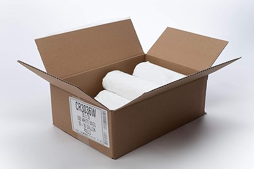 Aluf Plastics 20-30 Gallon Trash Bags 30 x 36 White (Pack of 400) - For Bathroom Household Office and Lightweight Garbage - Coreless Rolls