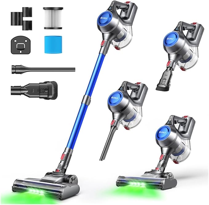 Cordless Vacuum Cleaner 40Kpa Powerful Suction Stick Vacuum Cleaners for Home 45 Mins Runtime 1.6L Dust Box Anti-Tangle 8-in-1 Rechargeable Vacuum for Hardwood Floor Carpet Pet Hair