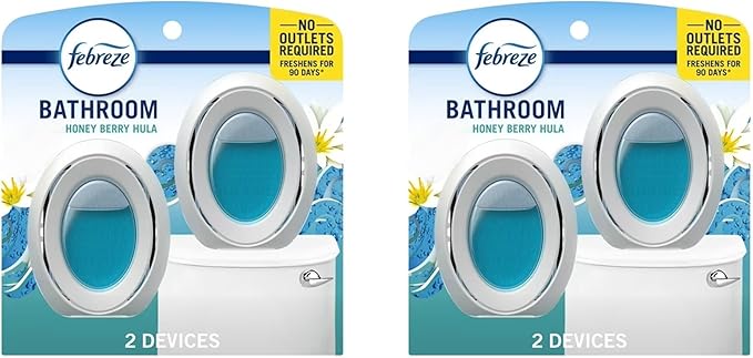 Febrezee Small Spaces Plug in Air Freshener Alternative for Home Odor Eliminator for Strong Odor 4 Count (Pack of 1) (Honeyberry Hula)