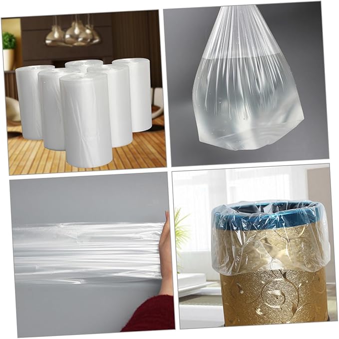 Thickened Plastic Trash Bags Roll 6 Rolls 45x50cm Disposable Garbage Bags for Bedroom Kitchen Bathroom Home Use