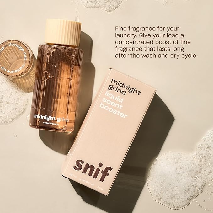 Snif Midnight Grind Scent Booster Bold Rich Espresso Scent 25 Loads Non-Irritating to Skin Clean Non-Toxic Vegan Cruelty Free 8.5oz