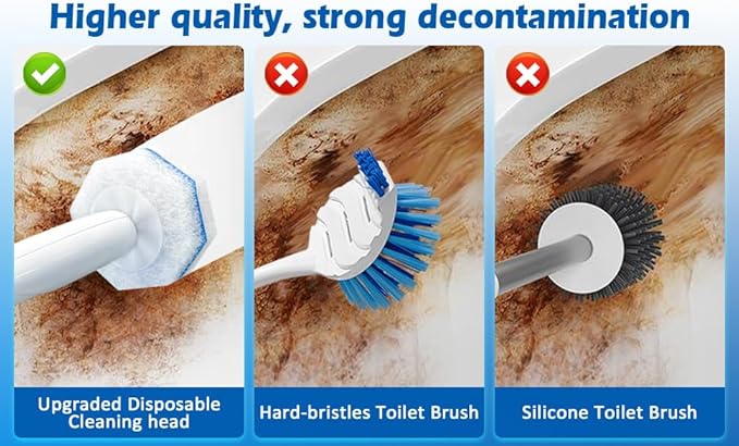 50Count Refills Disposable Toilet Brush Refills Toilet Cleaning BrushToliet Wand RefillsToilet Bowl Clean Refill PadsToilet Brush Head is Compatible with Most Toilet Brush Handles