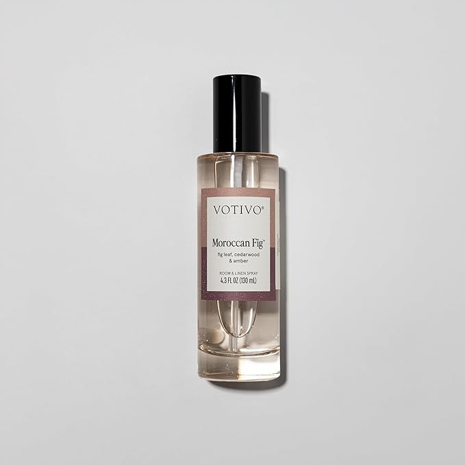 Votivo Moroccan Fig 4.3 oz Room &amp Linen Spray | Scented Air Freshener for Linens &amp Living Areas | Premium Long Lasting Fragrance