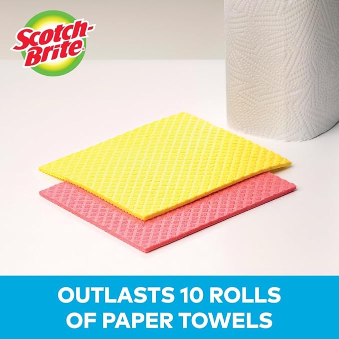 Scotch-Brite Sponge Cloth Swedish Dish Cloths Reusable Alternative to Paper Towels 24 Sponge Cloths