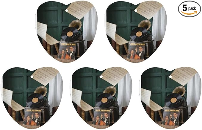 5PCS Car Air Freshener Hanging Personalized Double Sided Vintage Phonograph Car Fresheners Long Lasting New Cars Scents Cute Automotive Freshies for Closets Drawers (tea)