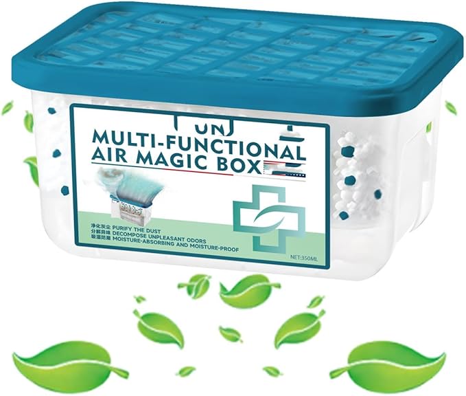 Indoor Air Purification Dust Removal Magic Box Dust Control Odor Absorbing Magic Box Plant Extract Formula Multi-Purpose Room Deodorizer for Home Bedroom Closet Office (350g*1pc)