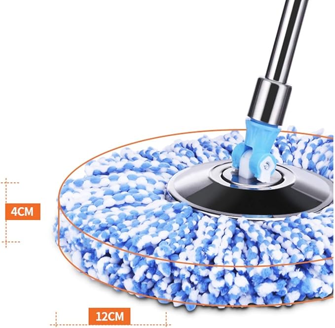 JSEIAJB Spin Mop 360° Self Wringing Spinning Washable Microfiber Heads Easy to Use and Store