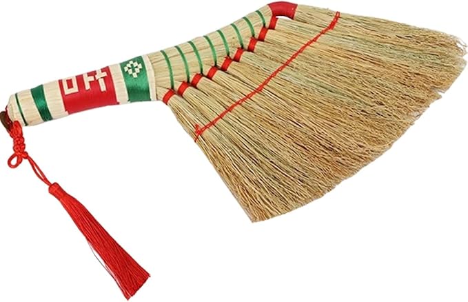 Handmade Desktop Broom and Dust Brush with Short Handle Home Cleaning Supplies for Bed Car and Household Dust Removal Eco-Friendly Manual Hand Broom for Indoor Use Random Color