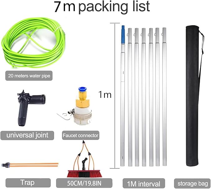 Window Cleaning Pole/Water Fed Telescopic Brush/Extendable Cleaner Conservatory Roof Suitable For Photovoltaic Panel CleaningTrucks Windows