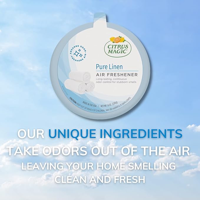 Citrus Magic Odor Absorbing Solid Air FreshenerPure Linen8-Ounce(Pack of 12)
