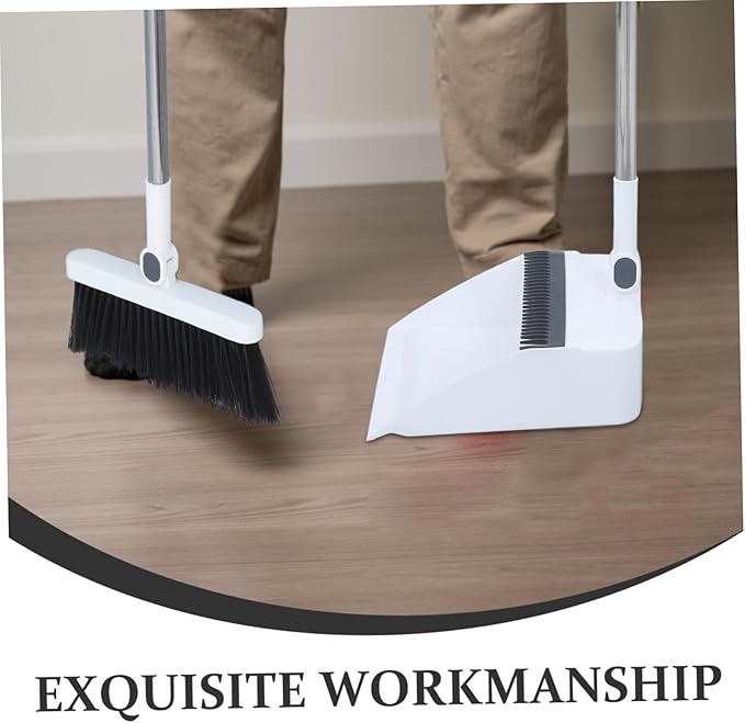 Dust Pan Broom Set Foldable Sweeper Broom and Dustpan Long Handle Hair for Kitchen Office Home Chinese Desktop Cleaner