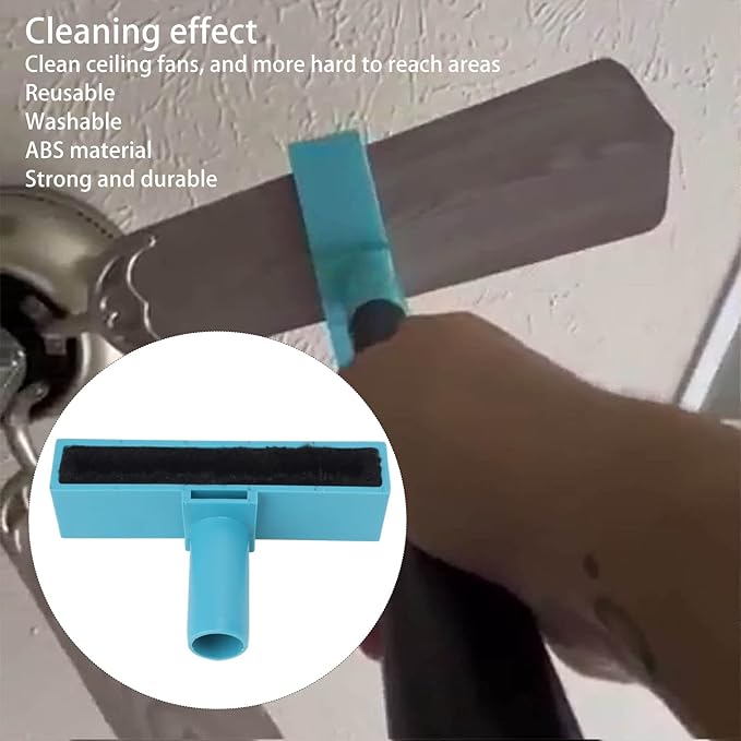 TOPINCN Washable Ceiling Fan Duster Reusable Microfiber Blade Cleaner Brush for Home (Blue)