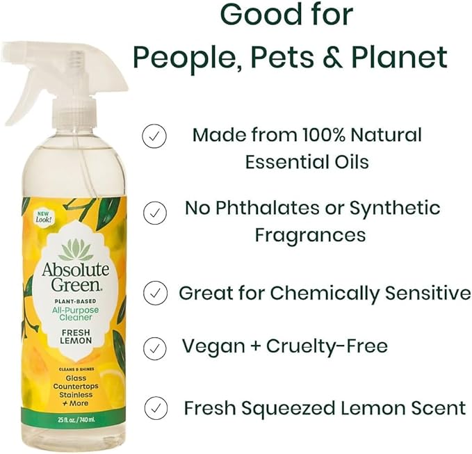 Absolute Green Natural Multipurpose Cleaner Lemon 6/Carton (AG2-ST-6)
