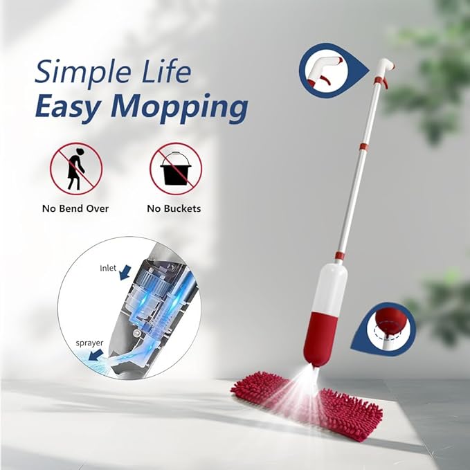 Spray Mop for Floor Cleaning Wet &amp Dry Mops Multi-Purpose Spray Mop - 2-in-1 Dry and Wet Microfiber Floor Cleaning mopComes with a 650 ml Reusable can Bottle