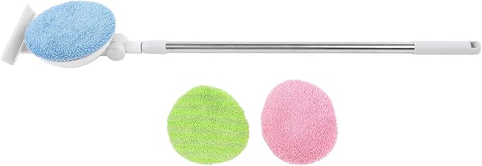 Respicefinem Cordless Telescopic Window Wiping Mop with 90° Rotation Head for Easy Glass and Floor Cleaning Up to 121cm Extended Length