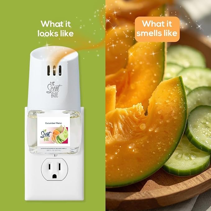 Scent Fill Cucumber Melon Plug in Air Freshener Scented Oil Refills 4 Refills