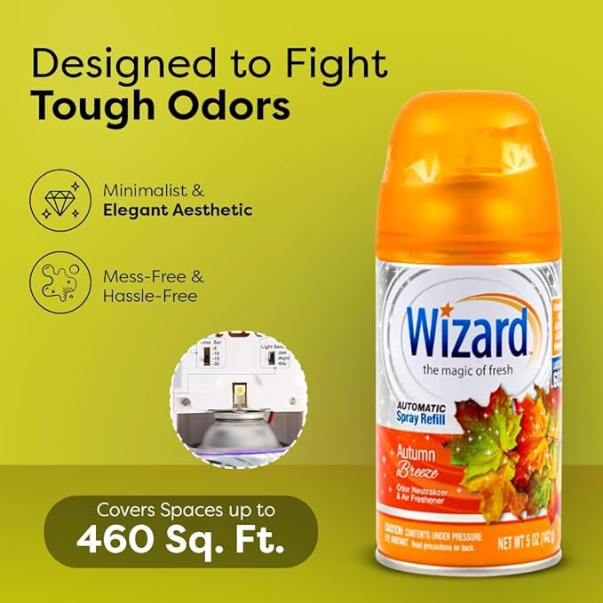 12 WIZARD AUTOMATIC SPRAY REFILLS 5 oz AUTUMN BREEZE