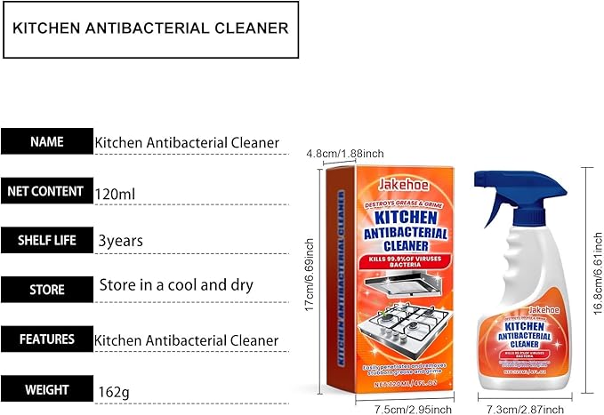Kitchen Spray Cleaner Removes Grease &amp Stubborn Grime For Stoves &amp Range Hoods Easy To Use(2PCS)