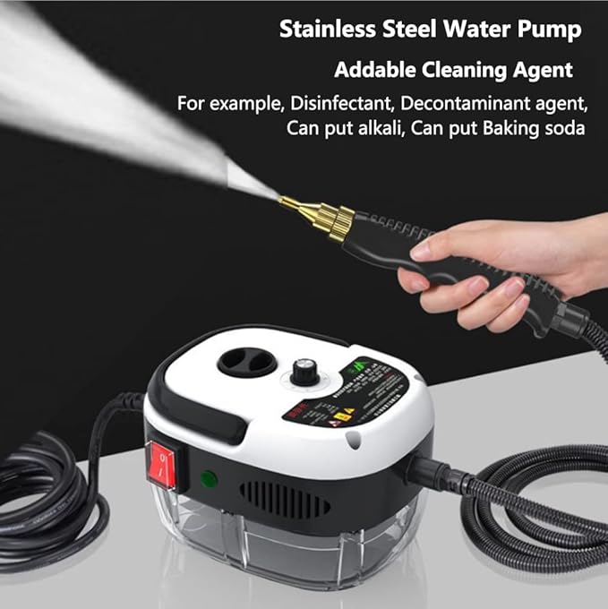 2500W High Pressure High Temperature Steam Cleaner Portable High Pressure Steam Cleaning Machine Powerful Handheld Home Use Steam Cleaner for Kitchen Grease Furniture Bathroom Car (Red)