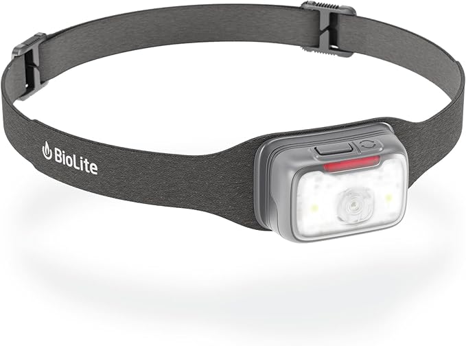 BioLite Range 400 Waterproof Fast-Charging Rechargeable Headlamp Midnight Grey 400 Lumens USB-C Charging 90m Beam 200 Hour runtime