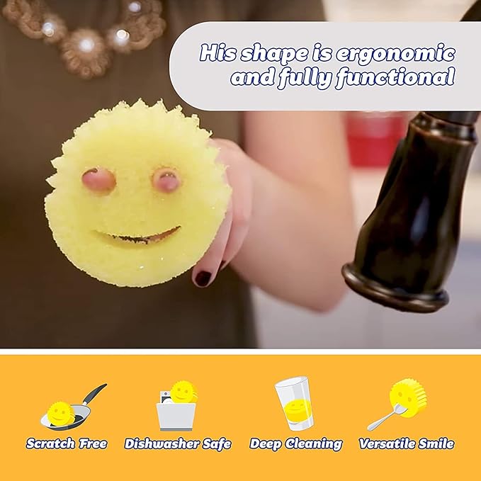 Scrub Daddy - The Original Scrub Daddy - Scratch-Free Multipurpose Dish Sponge - BPA Free &amp Made with Polymer Foam - Stain &amp Odor Resistant Kitchen Sponge (1 Ct)