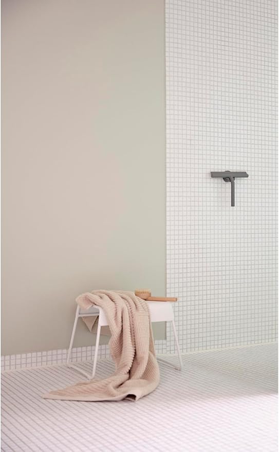Zone Denmark Effortless Elegance Glass Wiper with Magnetic Holder for Stylish and Convenient Bathroom Maintenance Grey Marl 6.7x 8.3inches