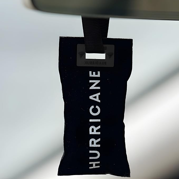 HURRICANE Car Air Freshener Black – Long Lasting Natural Luxury Scent Hanging Leather &amp Oak Moss Fragrance Accessories Automotive Refresher Refillable Car Perfume Spray for Men and Women