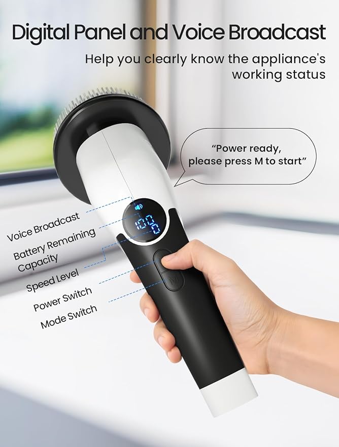 Electric Spin Scrubber 2025 New Cordless Shower Cleaning Brush with 8 Replaceable Brush Heads 3 Adjustable Speeds and Adjustable Extension Handle for Bathroom Floor Tile