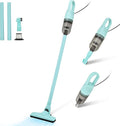 6-in-1 Lightweight Stick Vacuum Cleaner with 350W Powerful Motor Mini Portable Household Handheld Vacuum Cleaner for Domestic Hard Floors Carpets and Pet Hair(Light Green Corded)