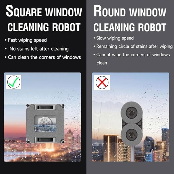 Frewico Smart Window Cleaner Robot with Quad-Stream Ultrasonic Spray 100ml Dual Water Tanks 5600Pa Strong Suction for Frameless Windows &amp High-Rise App/Remote Control Anti-Falling Safety Syste