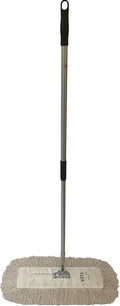 Ultimate Dust Mop Kit: Industrial-Grade Performance Heavy-Duty Frame Telescopic Handle - White 18 Inch