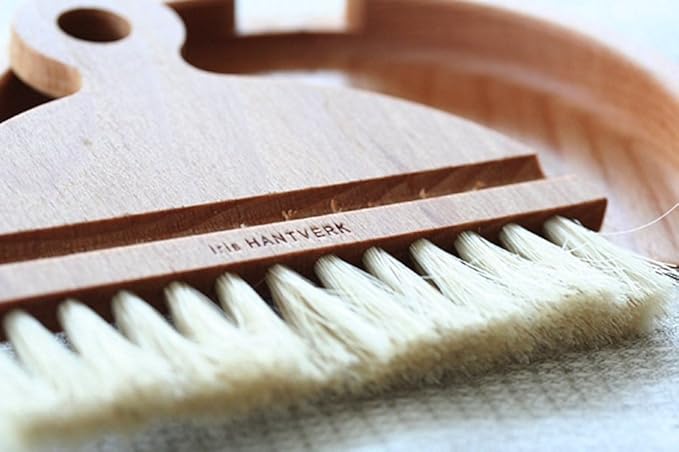 handcrafted table dustpan and brush by Iris Hantverk