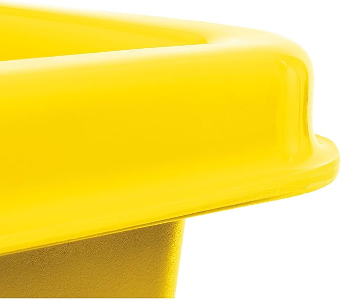 Global Industrial 6 Bushel Plastic Bulk Box Truck Direct Mount Base 500 lbs. Capacity 3 Non-Maring Rubber Casters Yellow 33-2/5L x 23 W x 24-1/2H