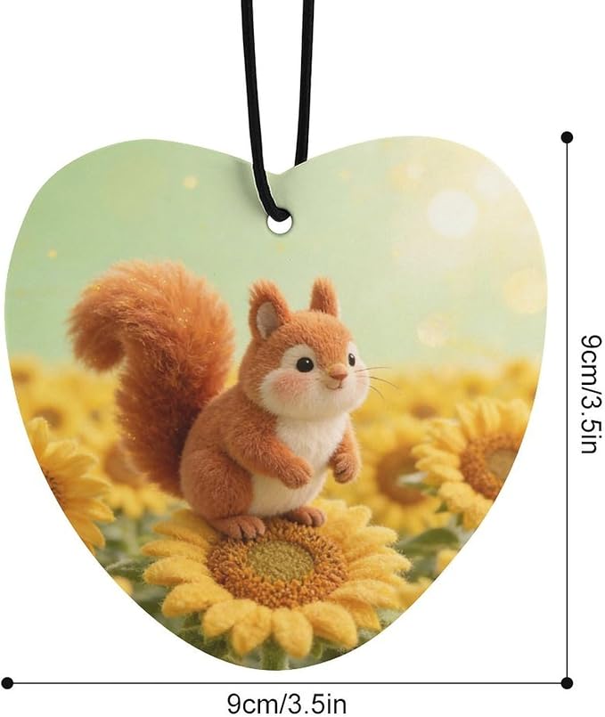 5PCS Car Air Freshener Hanging Personalized Double Sided Sunflower Squirrel Car Fresheners Long Lasting New Cars Scents Cute Automotive Freshies for Closets Drawers (tea)
