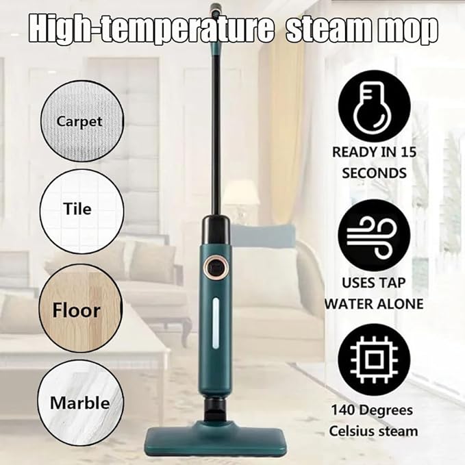 Steam Mop Hardwood Floor Steamer 500ml 1200w Handheld Steam Cleaner Steam Cleaner With 2 Steam Modes15s Fast Heat-Up For Carpet Tile Flooring Marble Cleaning Whole Home UseBlue