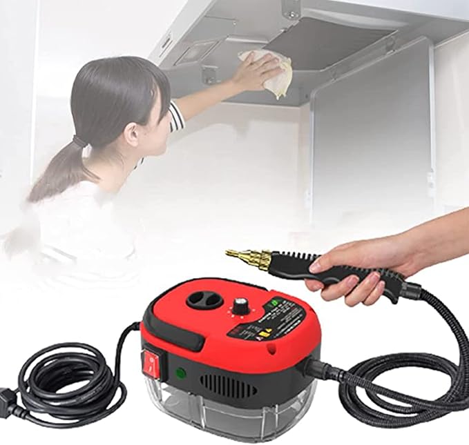 2500w 220v High Pressure Steam Cleaner Upholstery Cleaner Machine Hand Held Portable Steam Cleaning Machine Automatic Pumping for Car Seat (Red)