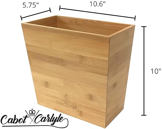 Bamboo Waste Basket Set of 2 Waste Baskets for Bathroom Waste Basket for Office Bathroom Trash Can Bedroom Trash Can Trash Can Small Wastebasket Bamboo Decor (2 106 x 5.75 x 10)