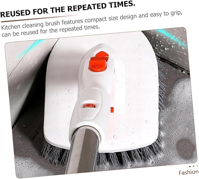 SAFIGLE 1set Multi-Functional Grout and Floor Cleaning Brush Ergonomic Handle for Bathroom Tile and Kitchen Includes Sturdy Hard Bristles and Replaceable for Deep Cleaning