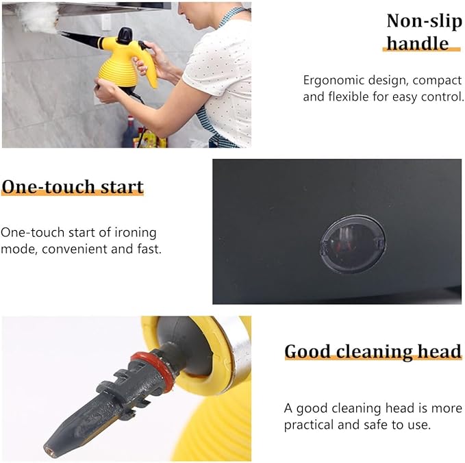 Steam Cleaner Natural Steam Cleaner Handheld Power Steam Cleaner for Home with 9 Accessories High Heat Steam Cleaning Machine Multifunctional Steam Cleaning for Mattress Car Detailing Kitchen