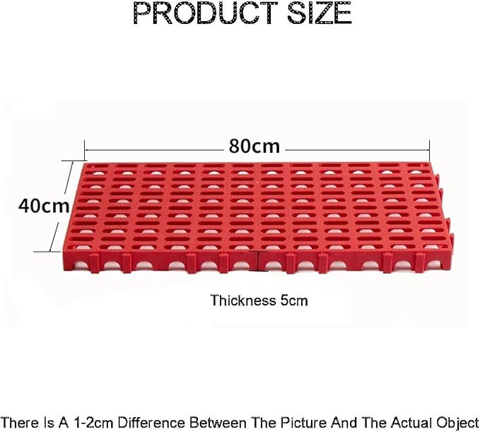 Trench Drainage GrateDrain Covers OutdoorDrainable Interlocking Floor Tile Modular Tiles 40x80x5cm Multicolor Pack Of 4(Red)