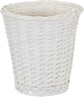 Household Essentials Wicker Waste Basket Willow Weave Painted White Includes Plastic Liner Great as a Waste Basket or Decorative Planter White