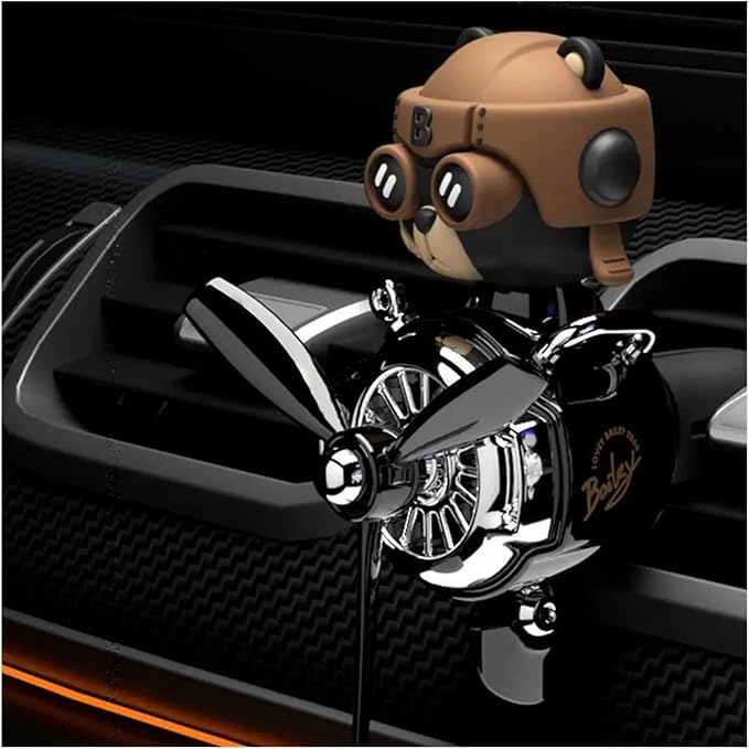 Cool Bear Car Air Freshener Rotating Fan Vent Clip Perfume Diffuser for Accessories &amp Decoration