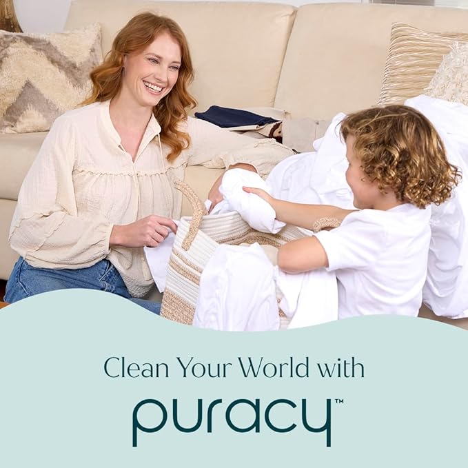 Puracy Stain Remover Natural Based Travel and Laundry Stain Cleaner for Clothes Baby Essentials Kids Stains Oil and Fabric Spot Cleaner Unscented (Stain Remover Spray and Refill 64 fl oz)